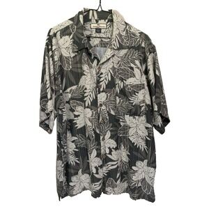 Tommy Bahama L 100% Silk Short Sleeve Button Up Shirt Tropical Camp Beach